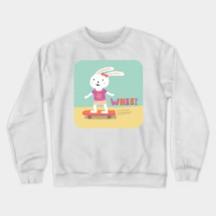 Girl Bunny on a Board Crewneck Sweatshirt